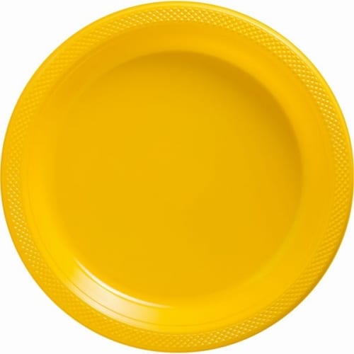 Amarillo_Plato_Fiesta Plato grande desechable amarillo