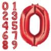 Globos metálicos número rojo
