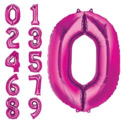 Globos metálicos numero magenta