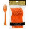 Tenedores plasticos color naranja